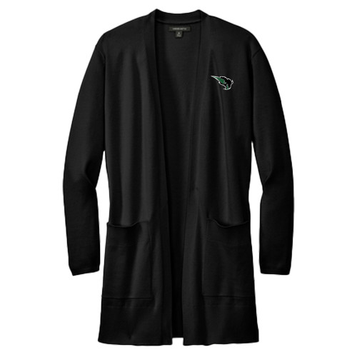  Mercer + Mettle Womens Black Open Front Cardigan Sweater - Power Bison