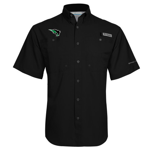  Columbia Black Tamiami Performance Short Sleeve Shirt - Power Bison