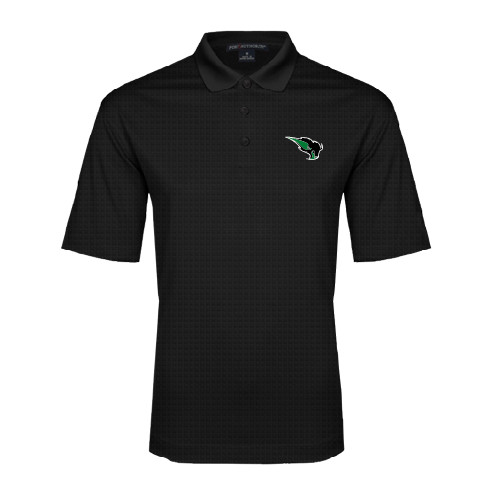  Black Performance Fine Jacquard Polo - Power Bison
