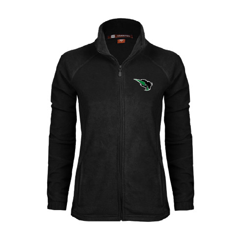  Womens Black Fleece Full Zip Jacket - Power Bison