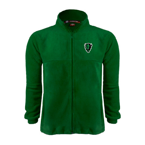  Dark Green Fleece Full Zip Jacket - Charging Bison