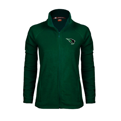  Womens Dark Green Fleece Full Zip Jacket - Power Bison