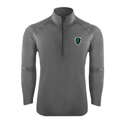  Sport Tek Charcoal Sport Wick Stretch 1/2 Zip Pullover - Charging Bison