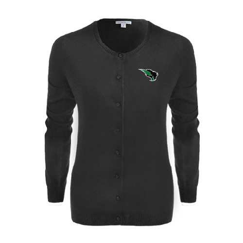  Womens Black Cardigan Sweater - Power Bison