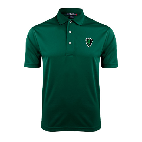  Dark Green Dry Mesh Polo - Charging Bison