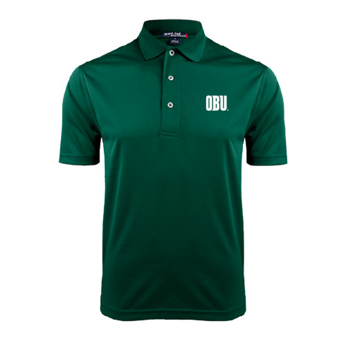  Dark Green Dry Mesh Polo - OBU Wordmark