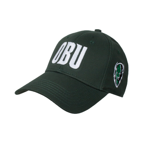  Dark Green Structured Adjustable Pro Style Hat - OBU Wordmark