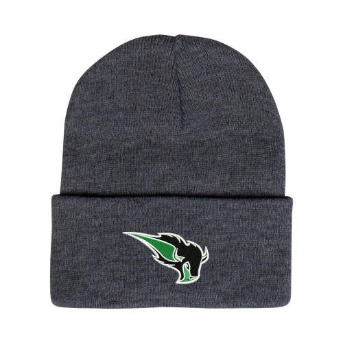  Grey Knit Beanie w/Cuff - Power Bison