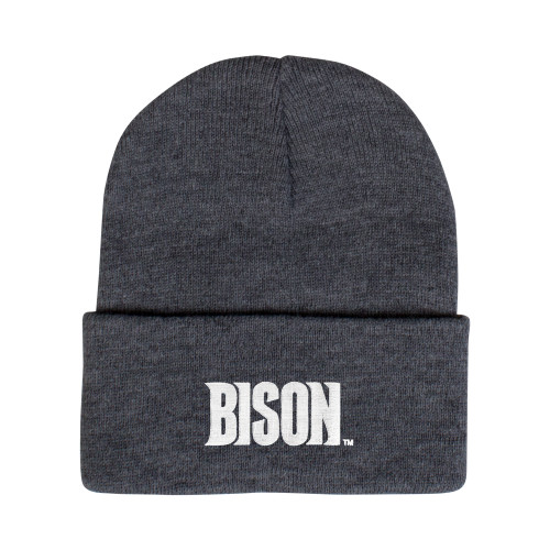  Grey Knit Beanie w/Cuff - Bison