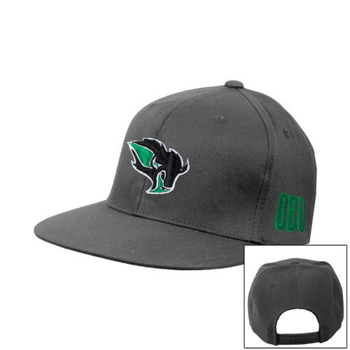  Charcoal Flat Bill Snapback Hat - Power Bison