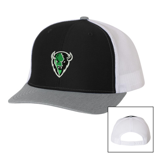  Richardson Black/White/Heather Trucker Hat - Charging Bison