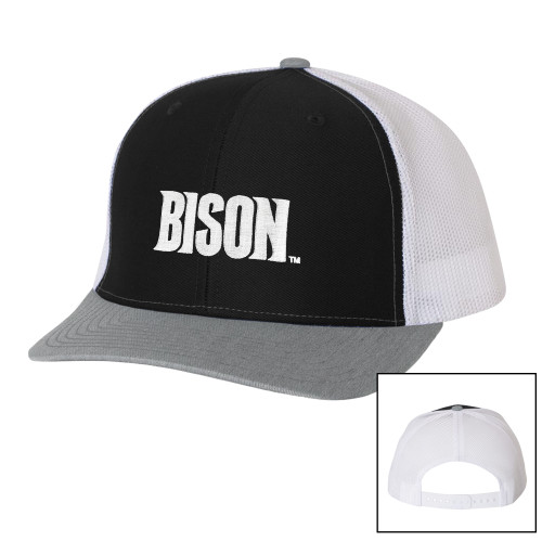  Richardson Black/White/Heather Trucker Hat - Bison