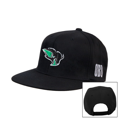  Black Flat Bill Snapback Hat - Power Bison