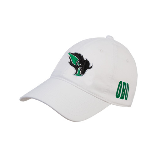  White Unstructured Adjustable Low Profile Hat - Power Bison
