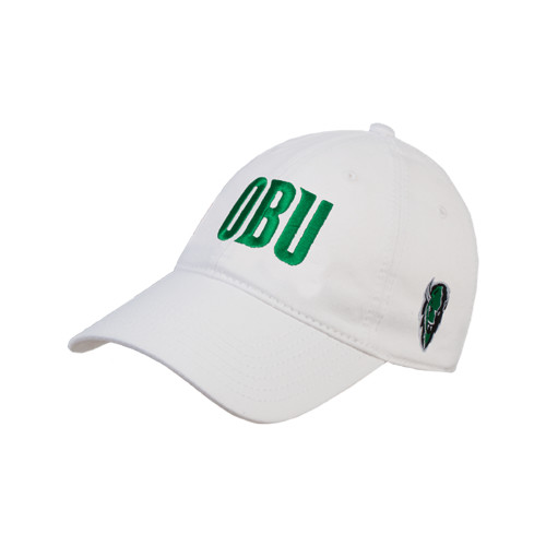  White Unstructured Adjustable Low Profile Hat - OBU Wordmark