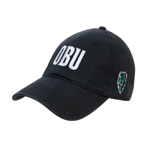  Black Unstructured Adjustable Low Profile Hat - OBU Wordmark