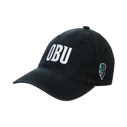  Black Flexfit Structured Low Profile Hat - OBU Wordmark