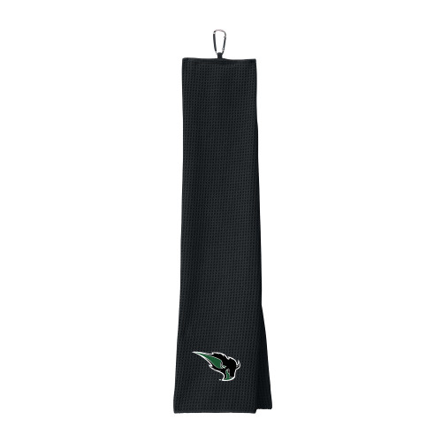  Black Waffle Microfiber Golf Towel - Power Bison