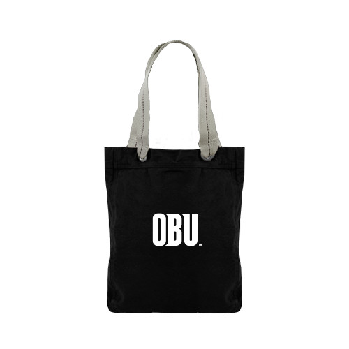  Allie Black Canvas Tote - OBU Wordmark