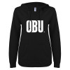 Thumbnail image for  ENZA Womens Black V Notch Raw Edge Fleece Hoodie