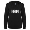 Thumbnail image for  ENZA Womens Black V Notch Raw Edge Fleece Hoodie