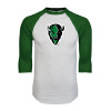 Thumbnail image for  White/Dark Green Raglan Baseball T Shirt