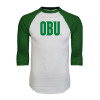 Thumbnail image for  White/Dark Green Raglan Baseball T Shirt