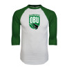 Thumbnail image for  White/Dark Green Raglan Baseball T Shirt