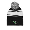 Thumbnail image for  Black/White Two Tone Knit Pom Beanie w/Cuff