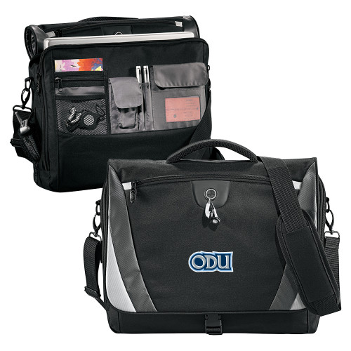  Black/Grey Slope Computer Messenger Bag - ODU