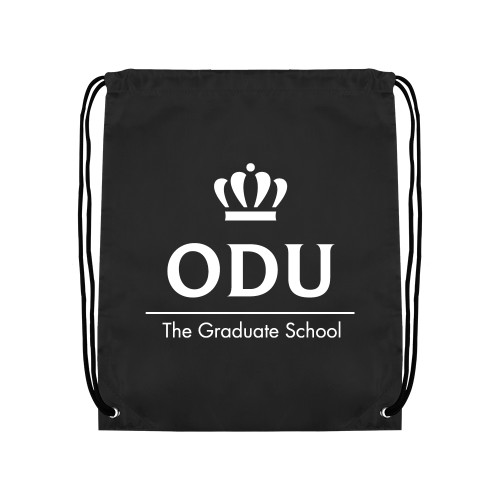  Black Drawstring Backpack - ODU Graduate School Vertical