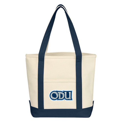  Cotton Canvas Natural/Navy Tote Bag - ODU