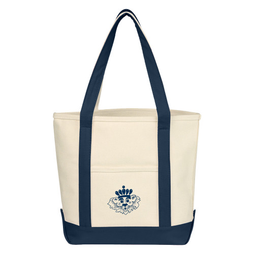  Cotton Canvas Natural/Navy Tote Bag - ODU Vintage Crown