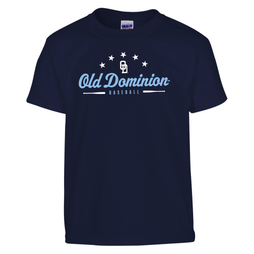  Youth Navy T Shirt - ODU Baseball with Stars Design
