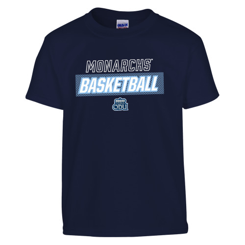  Youth Navy T Shirt - ODU Basketball Netting Pattern Design