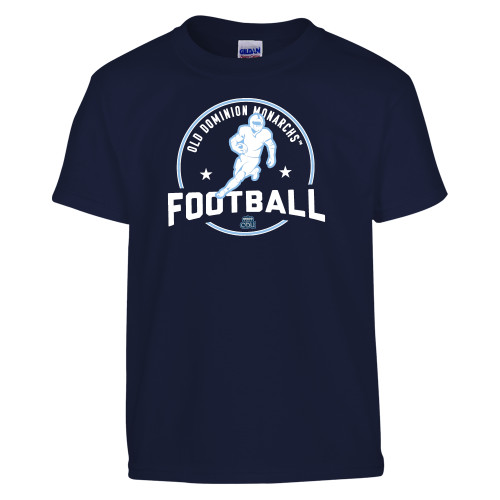  Youth Navy T Shirt - ODU Monarchs Football with Player Design