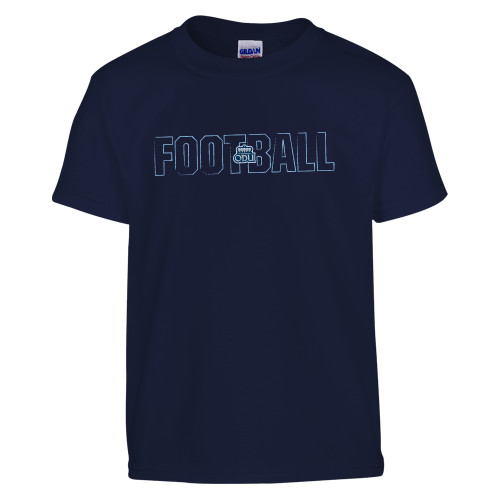  Youth Navy T Shirt - ODU Football Text Design