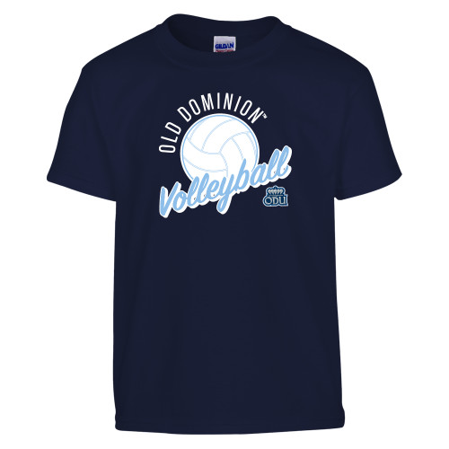  Youth Navy T Shirt - ODU Volleyball Design