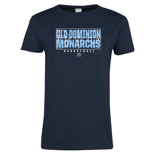  Womens Navy Short Sleeve Tee - ODU Basketball Court Design