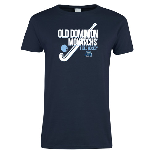  Womens Navy Short Sleeve Tee - ODU Monarchs Field Hockey Design