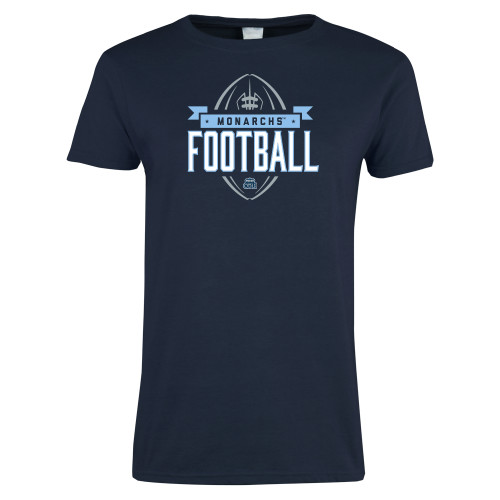  Womens Navy Short Sleeve Tee - ODU Monarchs Football Design