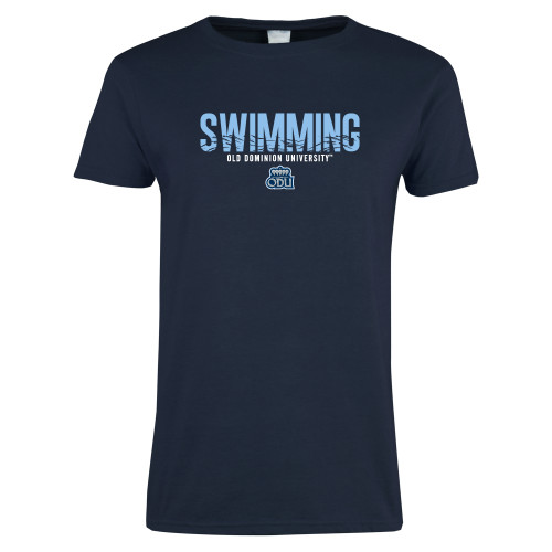  Womens Navy Short Sleeve Tee - ODU Swimming Design