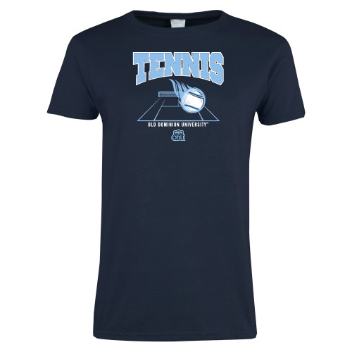  Womens Navy Short Sleeve Tee - ODU Tennis Design