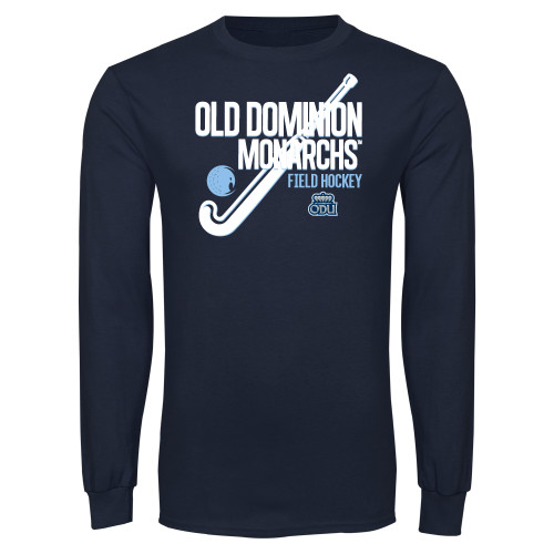  Navy Long Sleeve T Shirt - ODU Monarchs Field Hockey Design