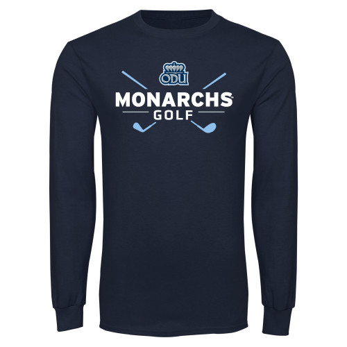  Navy Long Sleeve T Shirt - ODU Monarchs Golf Design