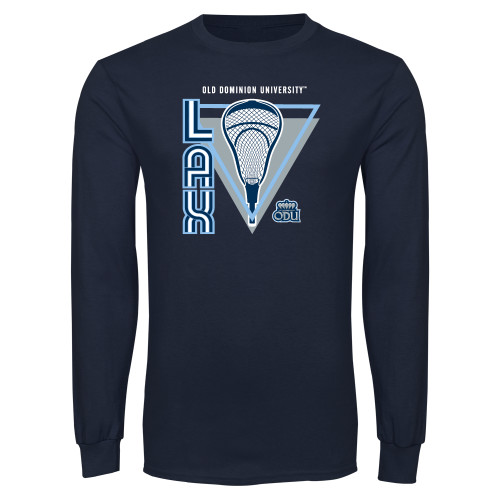 Navy Long Sleeve T Shirt - ODU Lacrosse Design