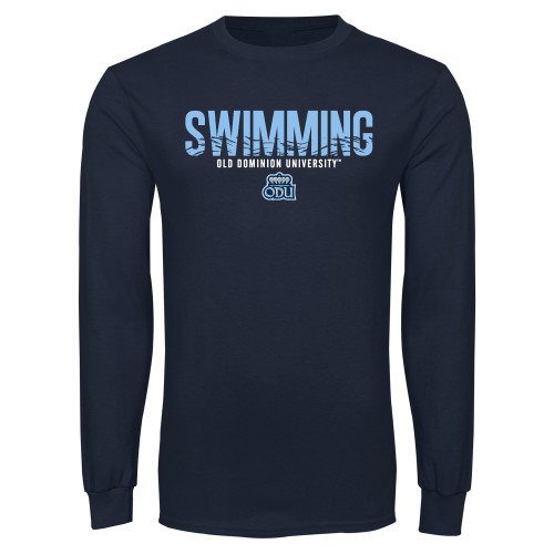  Navy Long Sleeve T Shirt - ODU Swimming Design