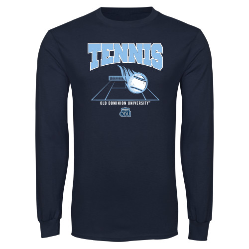  Navy Long Sleeve T Shirt - ODU Tennis Design