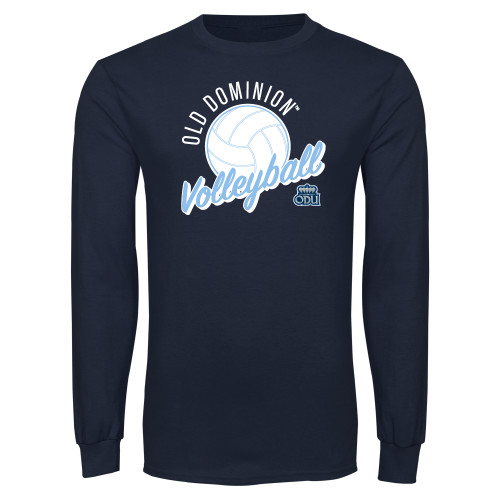  Navy Long Sleeve T Shirt - ODU Volleyball Design