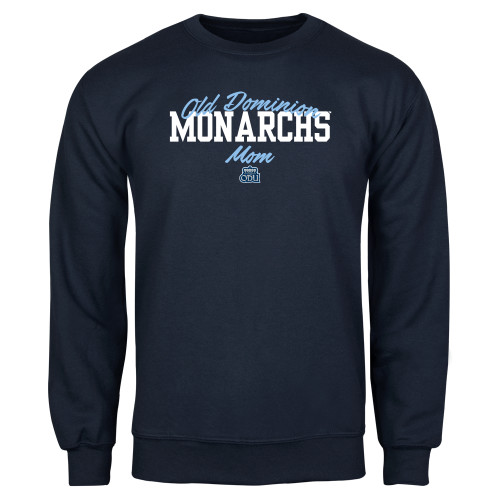  Navy Fleece Crew - Old Dominon Script Arched Monarchs Mom